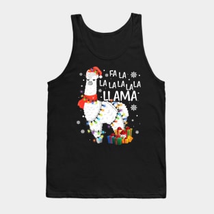 Awesome Fa La La Llama Merry Christmas Lllama Lover Christmas Pajamas Tank Top